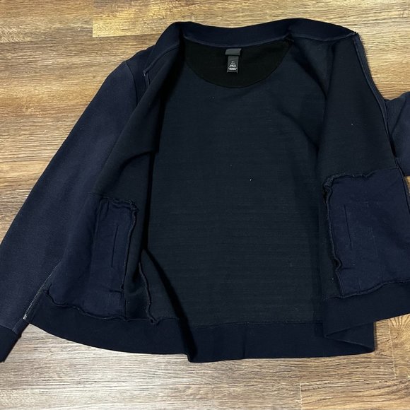 2 H&M Bomber Cardigan Full Zip Sweatshirts - Large Grey and Navy Blue Used - Picture 3 of 5